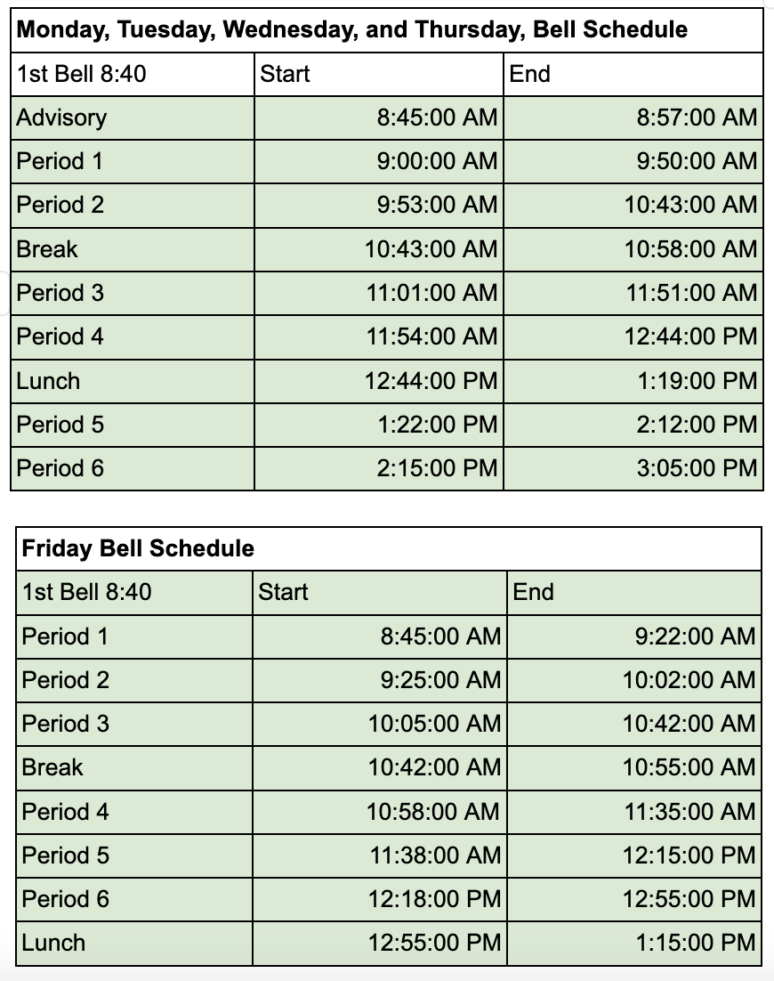 Bell Schedules